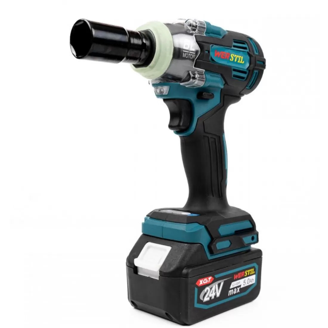 Trusa 4 piese Werstil 2 acumulatori 48V, 5Ah, Ciocan Rotopercutor, Autofiletanta, Polizor unghiular, Cheie impact